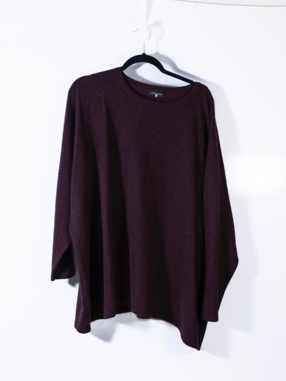 Eskandar 100% Cashmere Knit Crew Neck Long Sleeve Pullover Sweater Purple - Picture 1 of 4